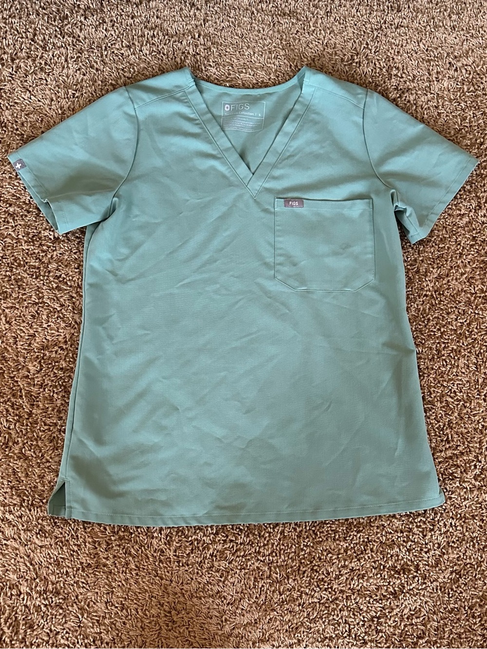 FIGS Jade Green Scrub Top Small
